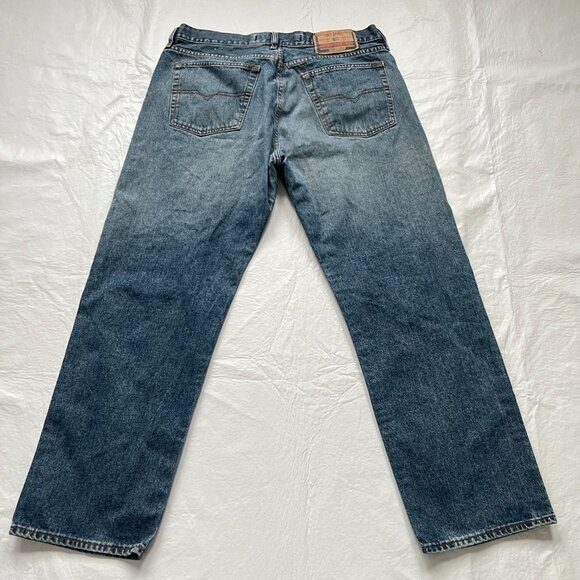 Diesel jeans straight leg size 38 38x30 button fly distressed denim 100% cotton - Picture 2 of 6
